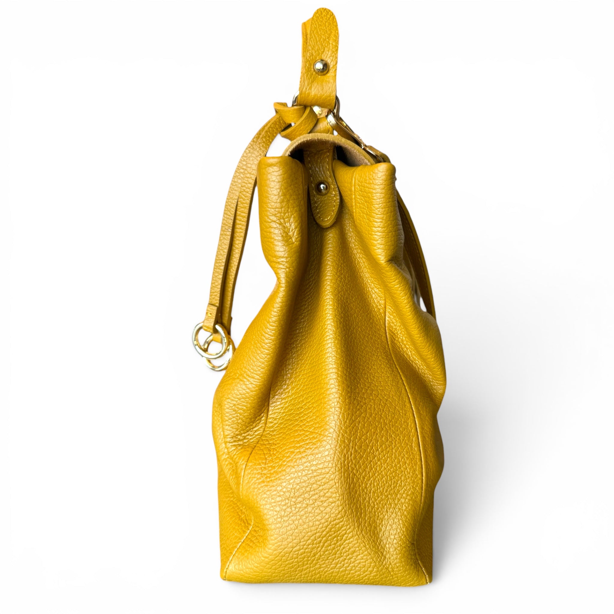 Italian Leather Top Handle Bag – Soft Minimalist Luxury Handbag Made in Italy