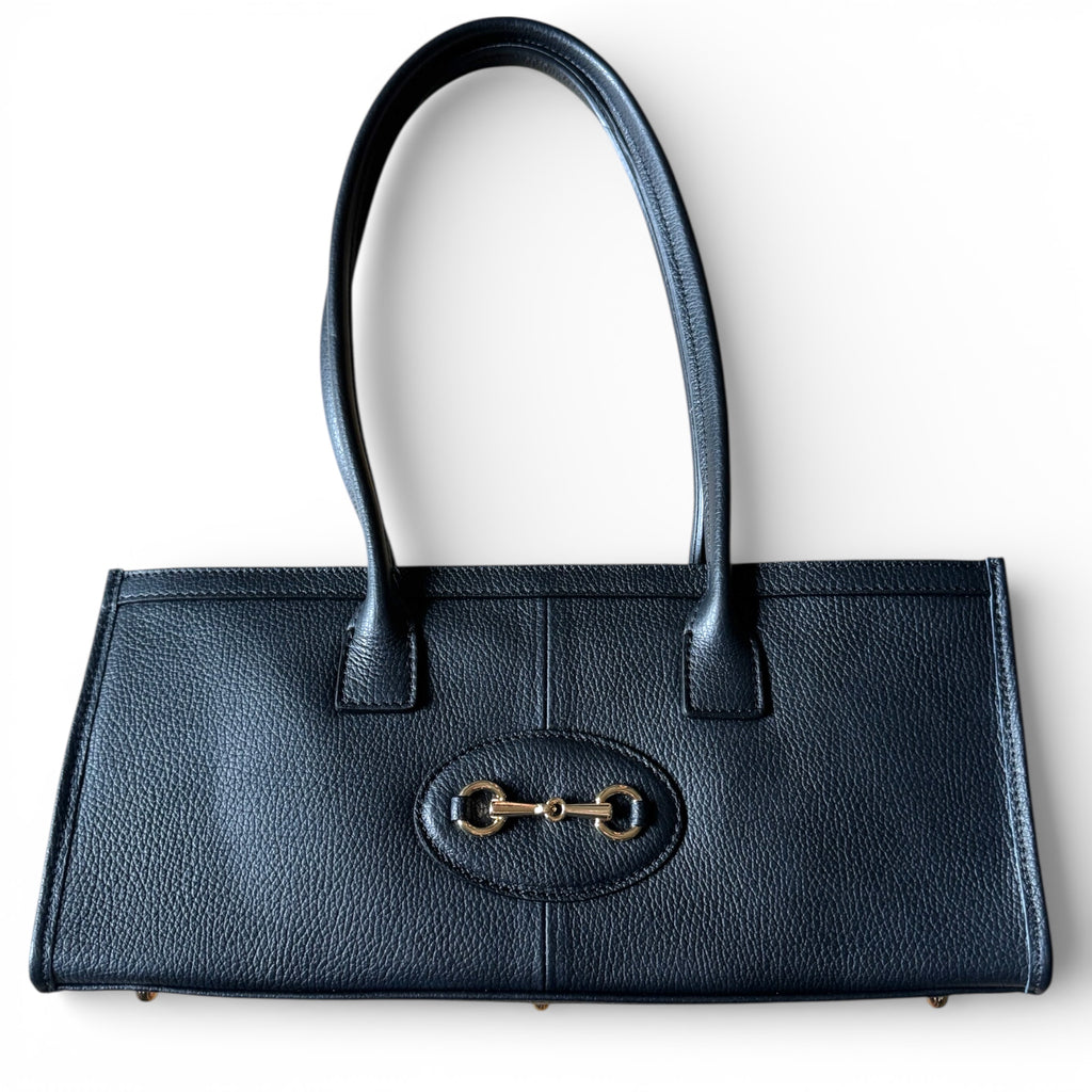 VITTORIA – Italian Leather Horsebit Shoulder Bag