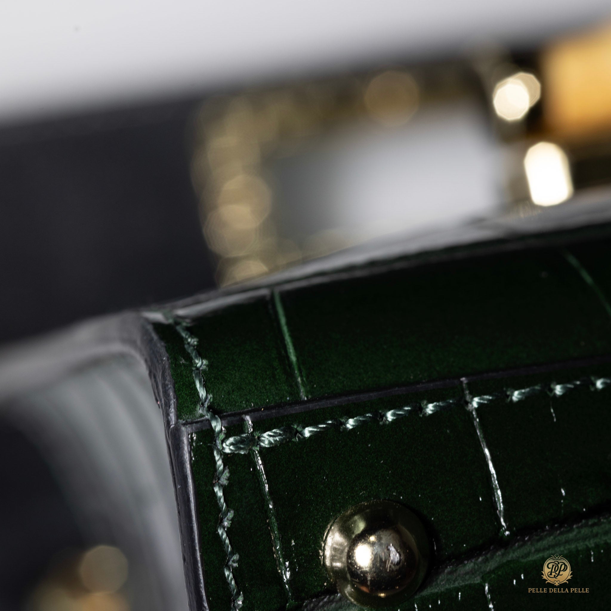 Canne Mini Bag – Croc-Embossed Leather with Bamboo Handle