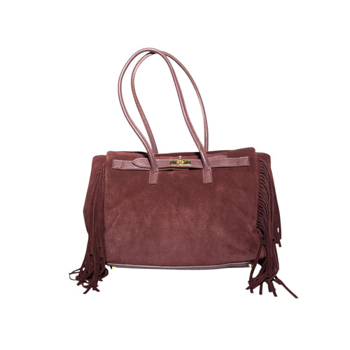 Riva | Italian Suede Fringe Tote Bag