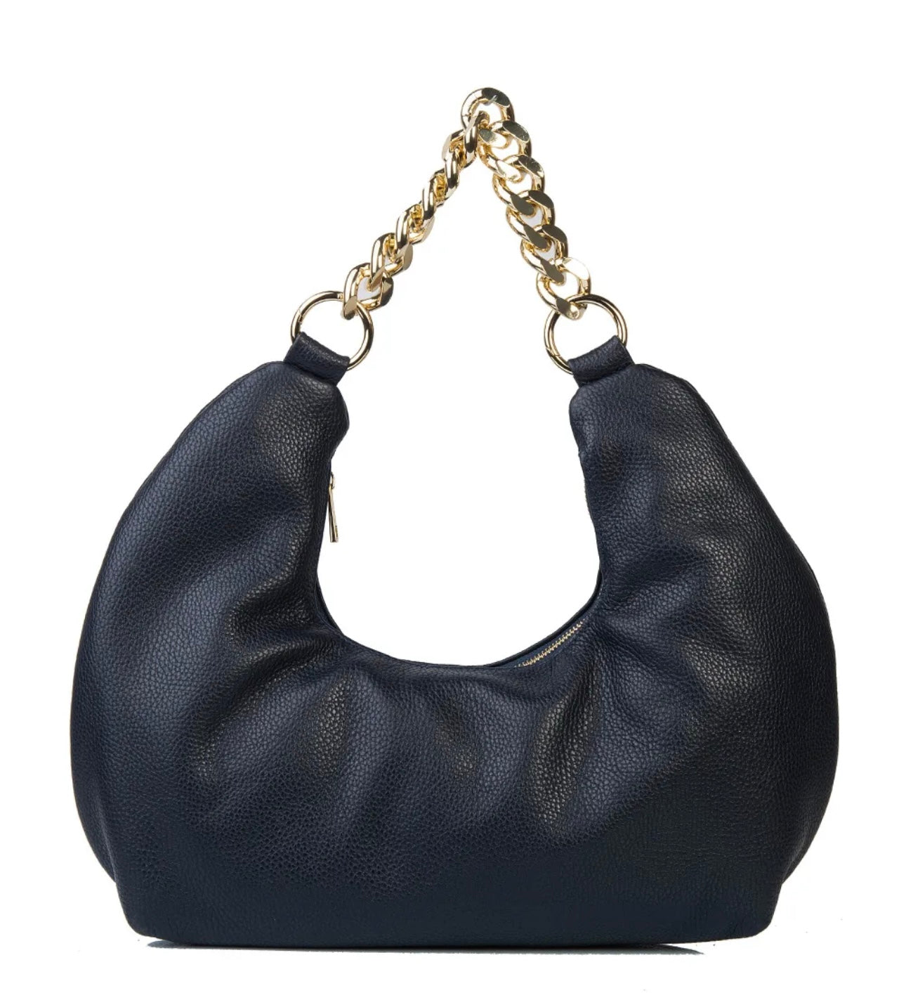 Fiorenza black Italian leather hobo bag with soft slouchy silhouette