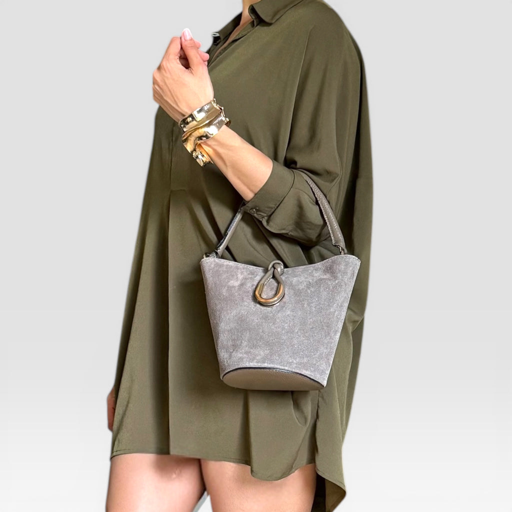 Siena Suede & Leather Bucket Bag