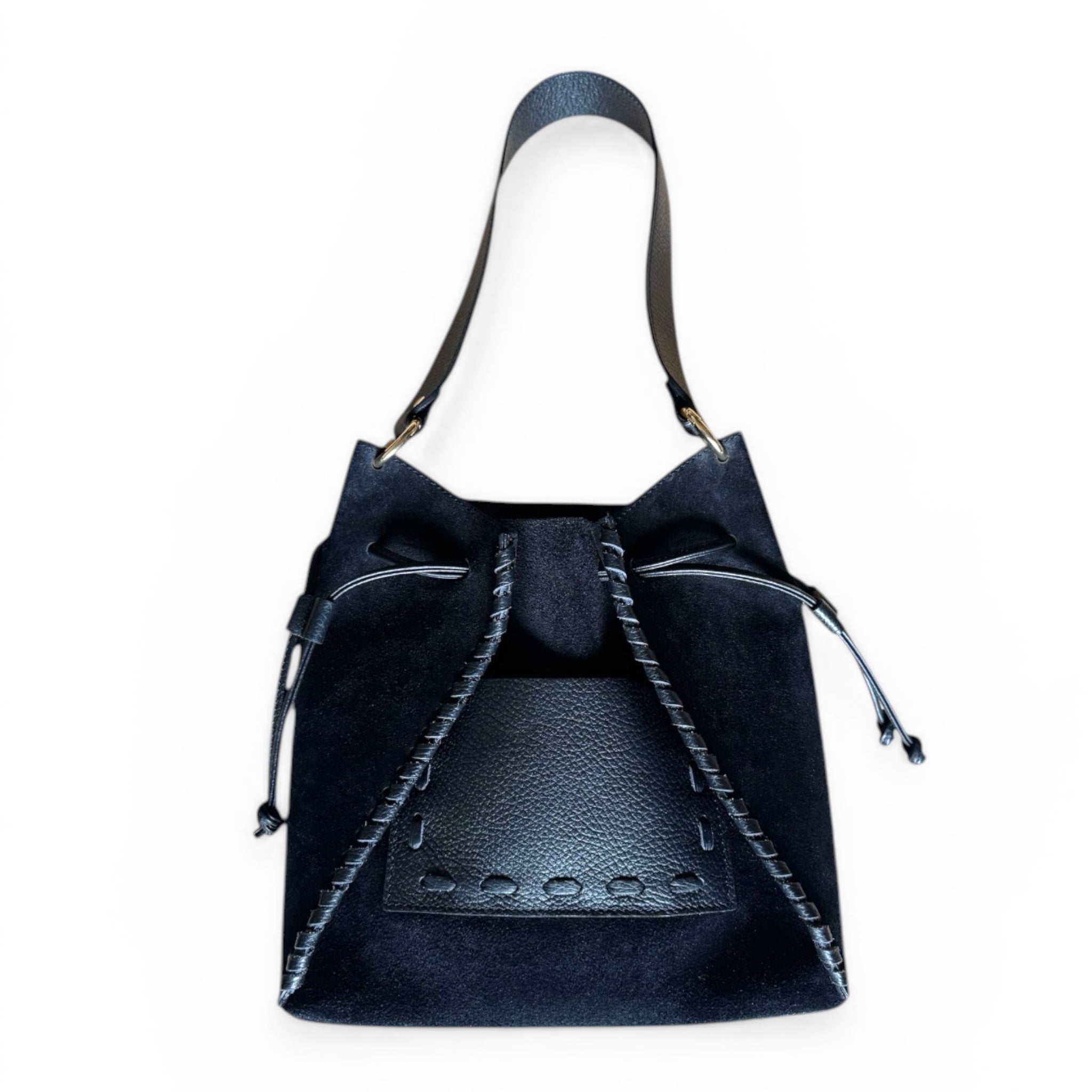 Stella Suede & Leather Bucket Bag – Handmade in Italy