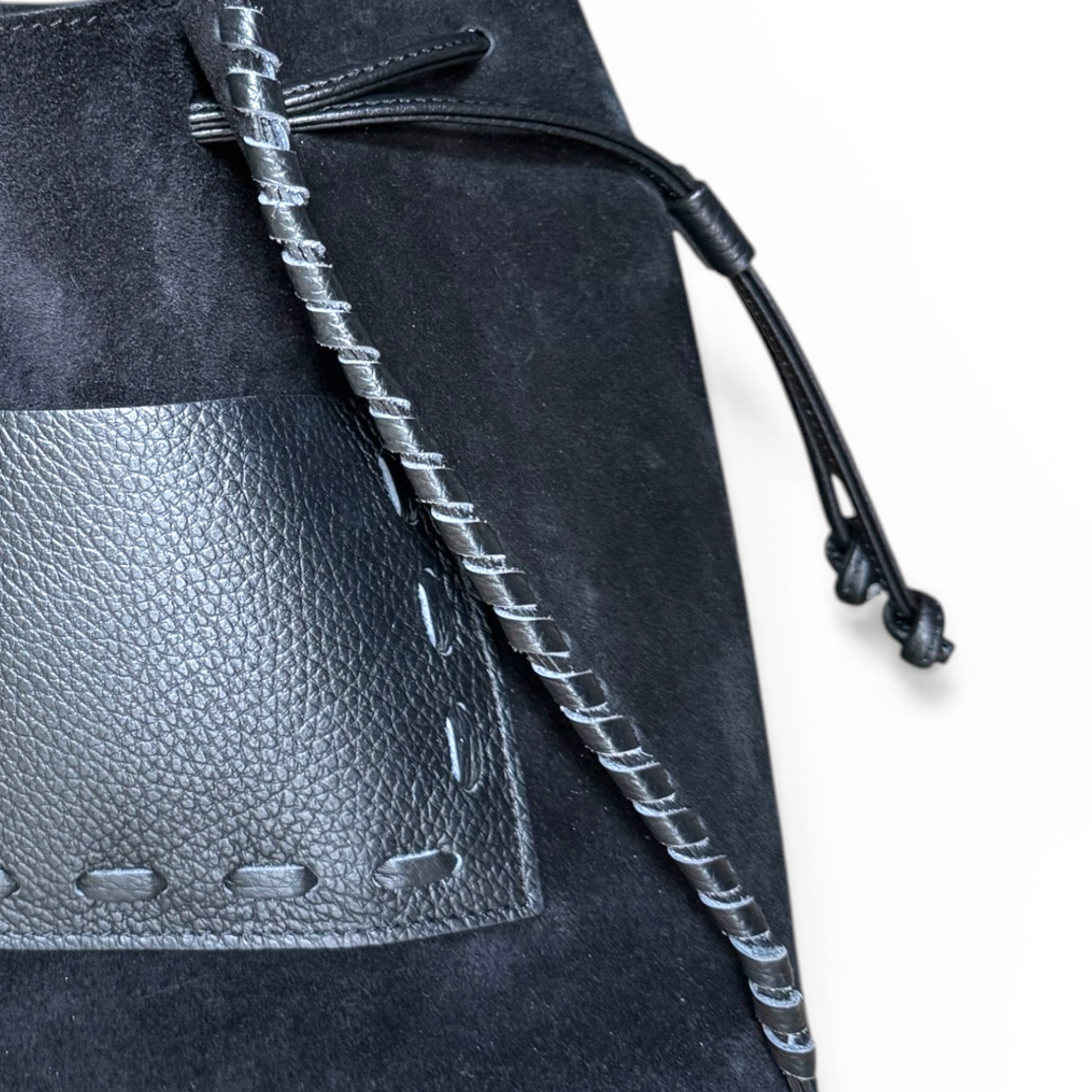 Stella Suede & Leather Bucket Bag – Handmade in Italy