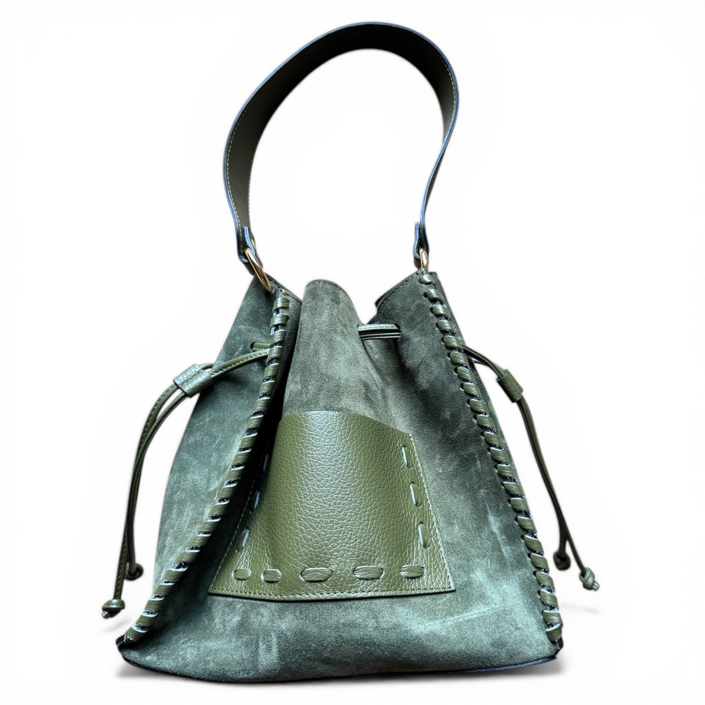 Stella Suede & Leather Bucket Bag – Handmade in Italy