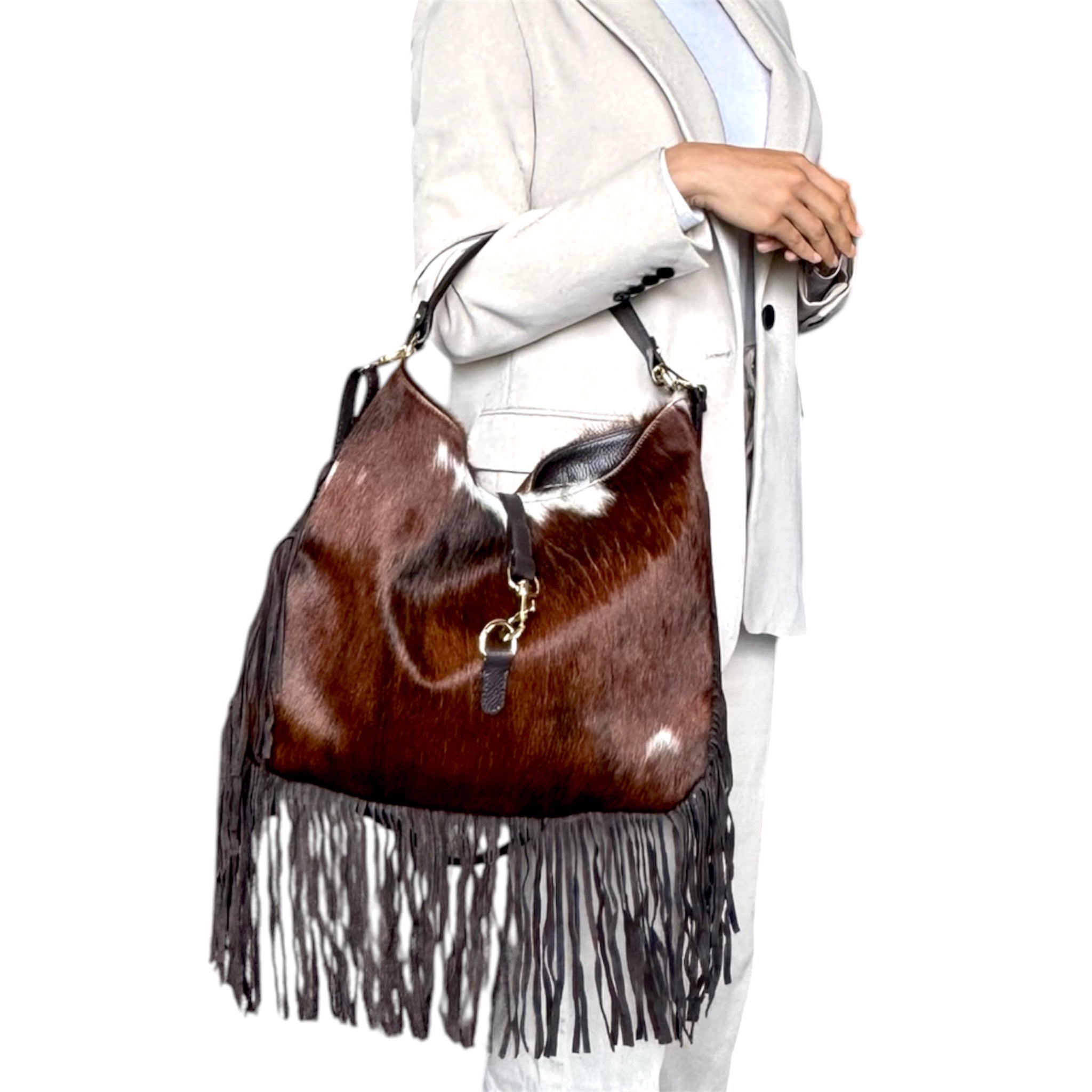 Cavallino| Italian Hair Calf Fringe Shoulder Bag