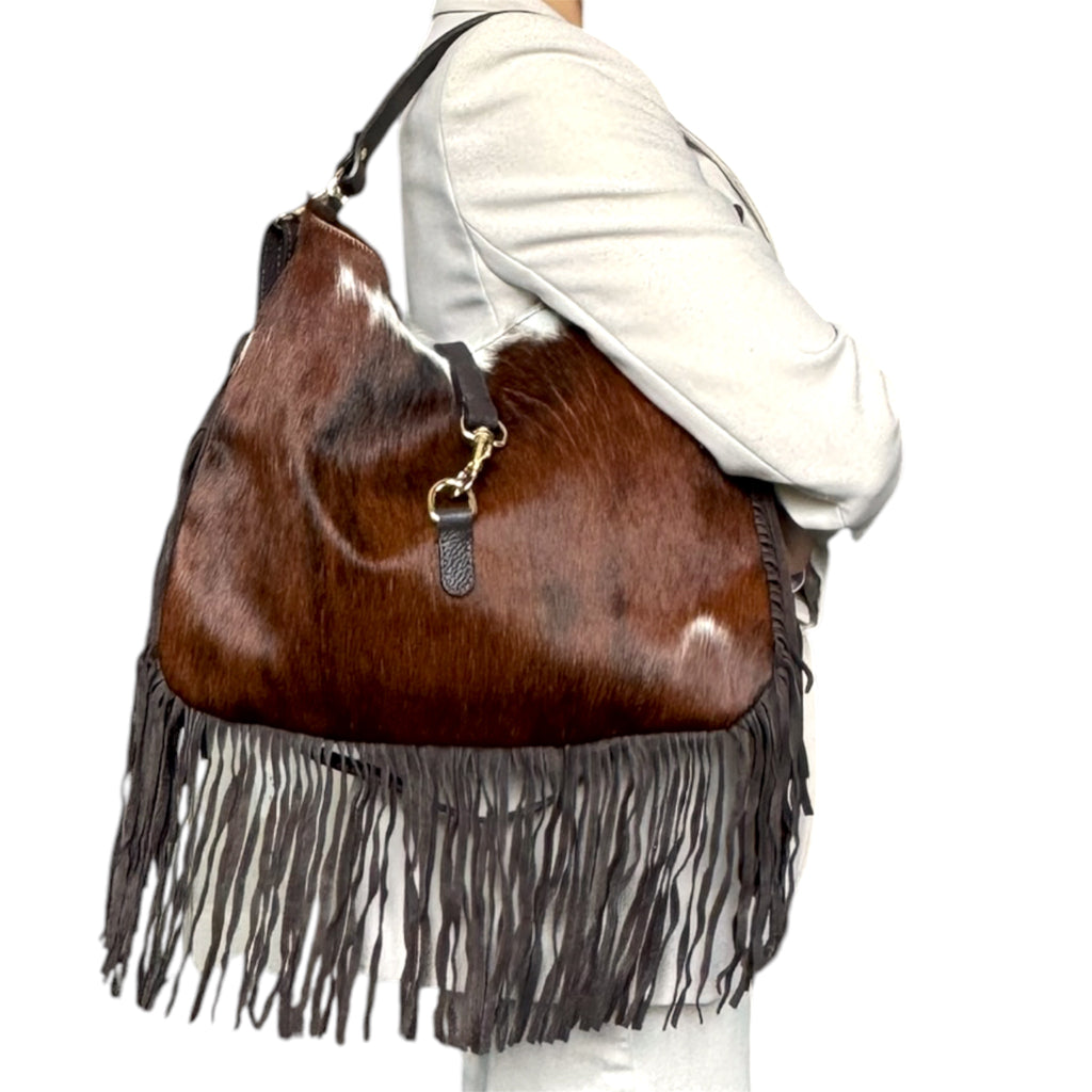 Cavallino| Italian Hair Calf Fringe Shoulder Bag