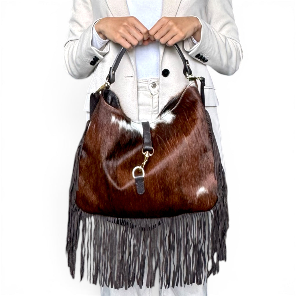 Cavallino| Italian Hair Calf Fringe Shoulder Bag