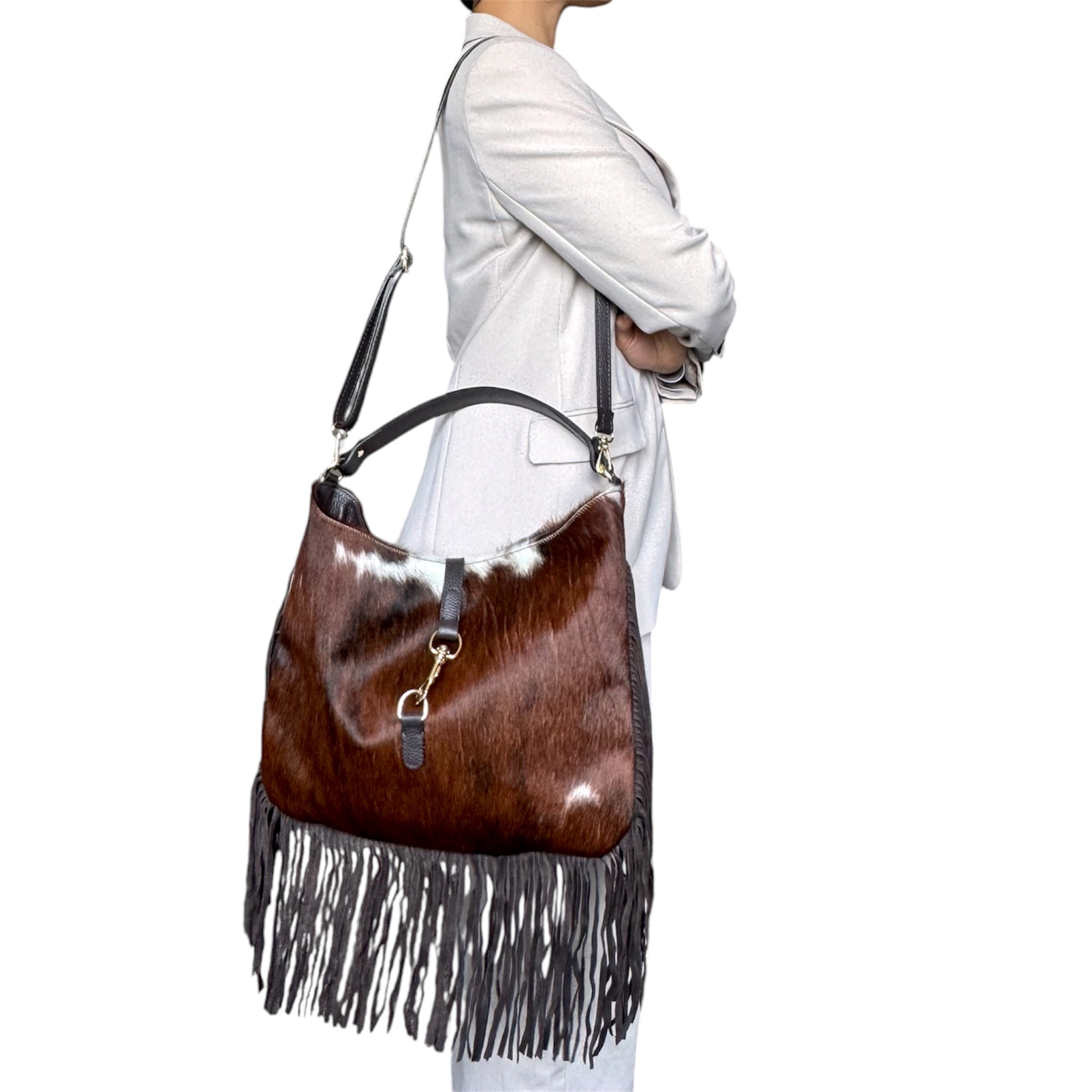 Cavallino| Italian Hair Calf Fringe Shoulder Bag