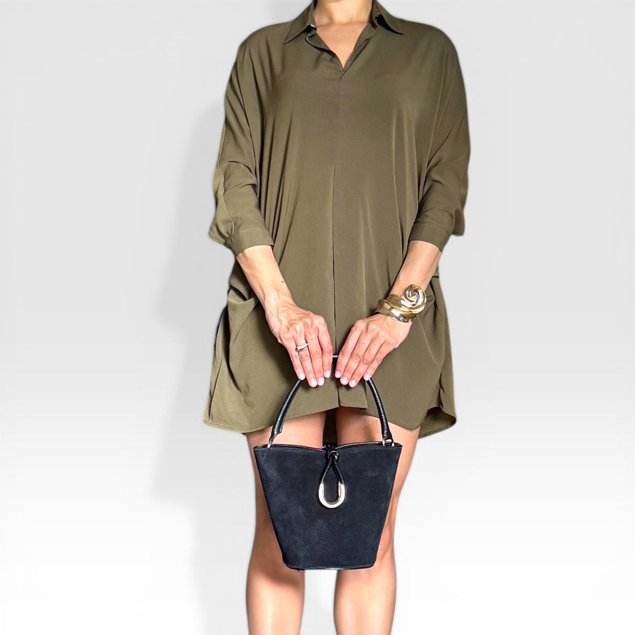 Aura handmade Italian suede handbag