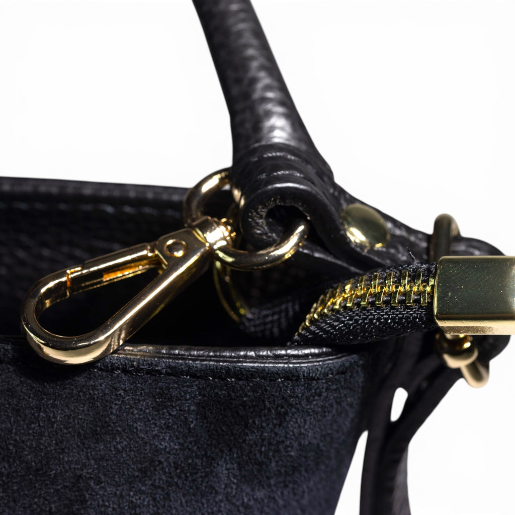 Aura luxury suede handbag made in Italy