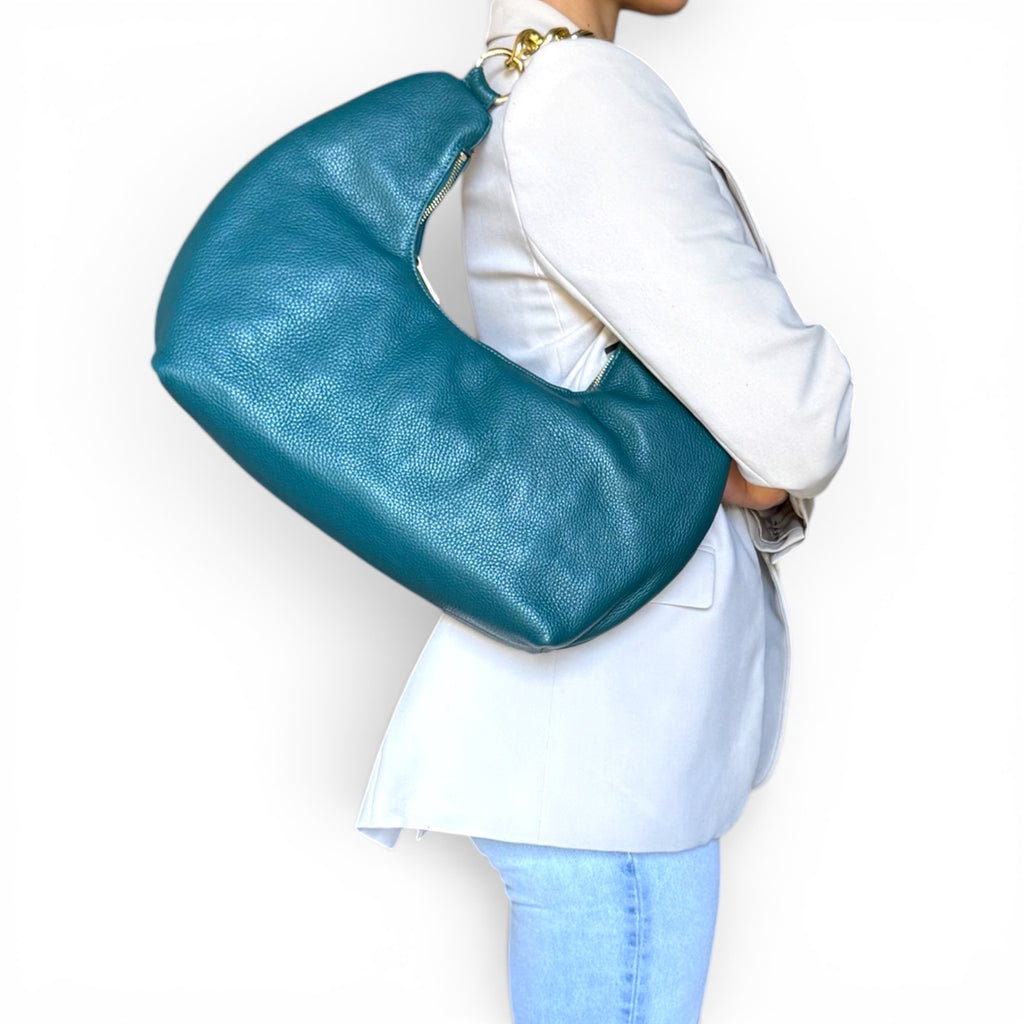 Fiorenza Italian leather hobo bag with soft slouchy silhouette