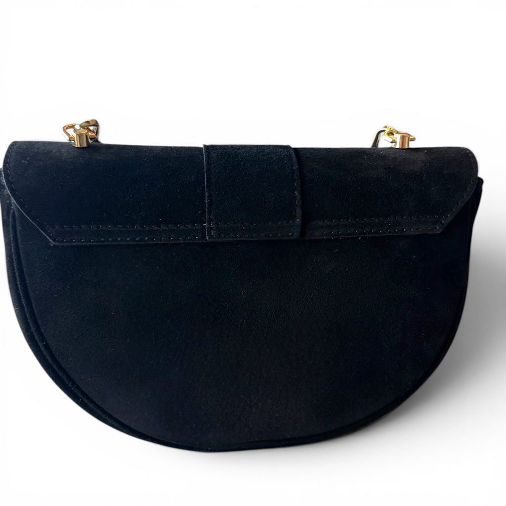 Giulietta Black Italian Suede Bag Back View