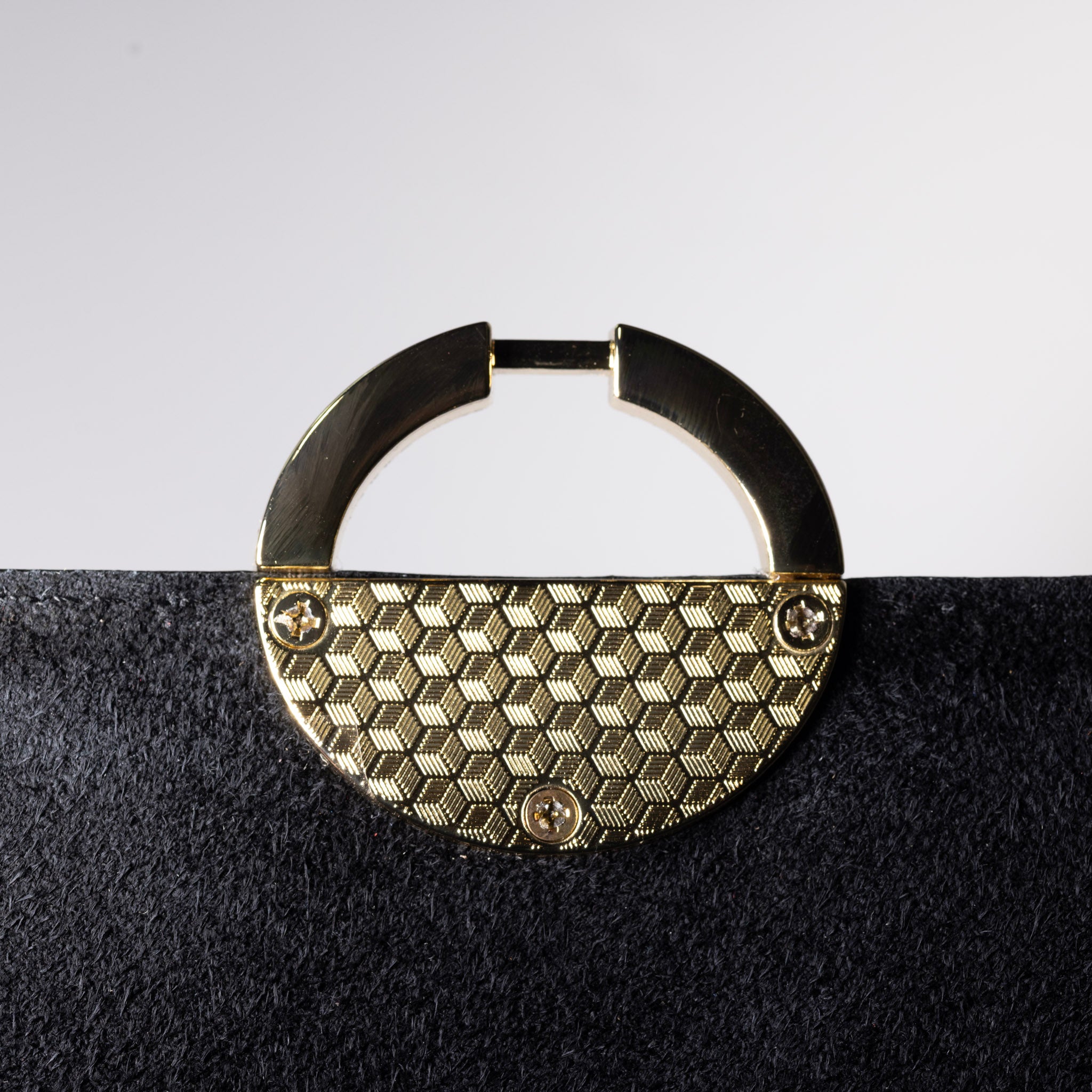 italian leather crossbody bag close up Gold geometric-patterned 