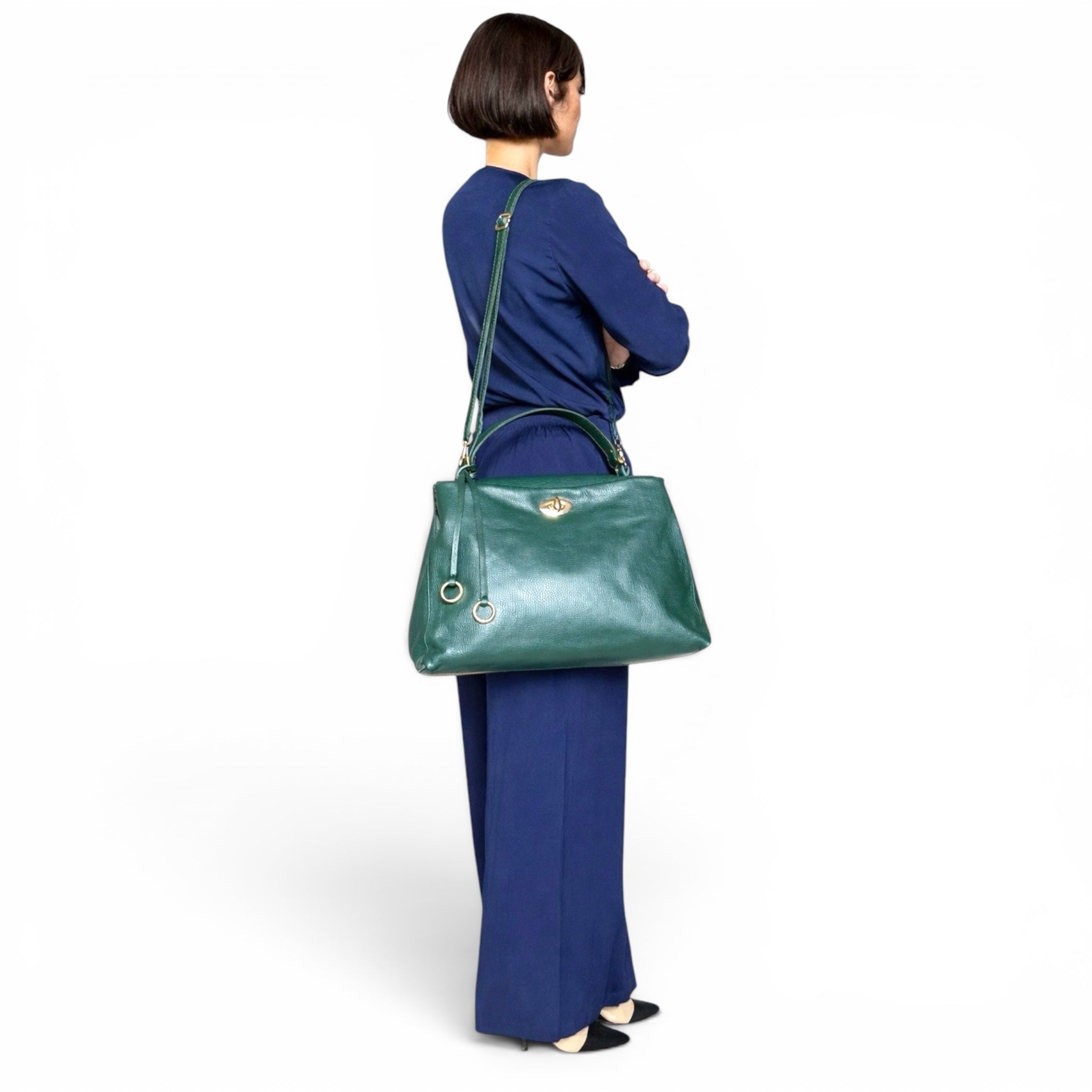 minimalist luxury leather shoulder bag