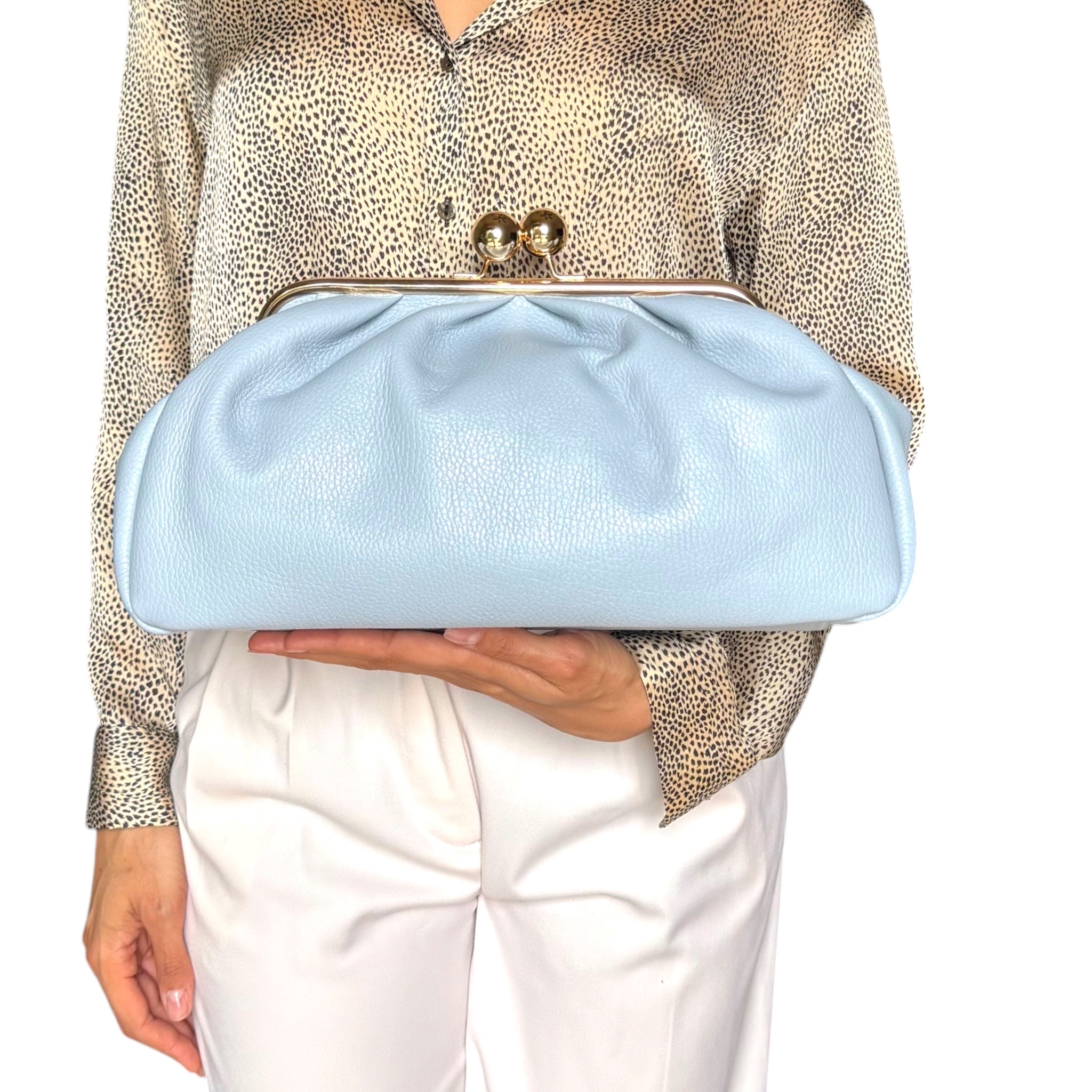 Made in Italy pebbled leather handbag