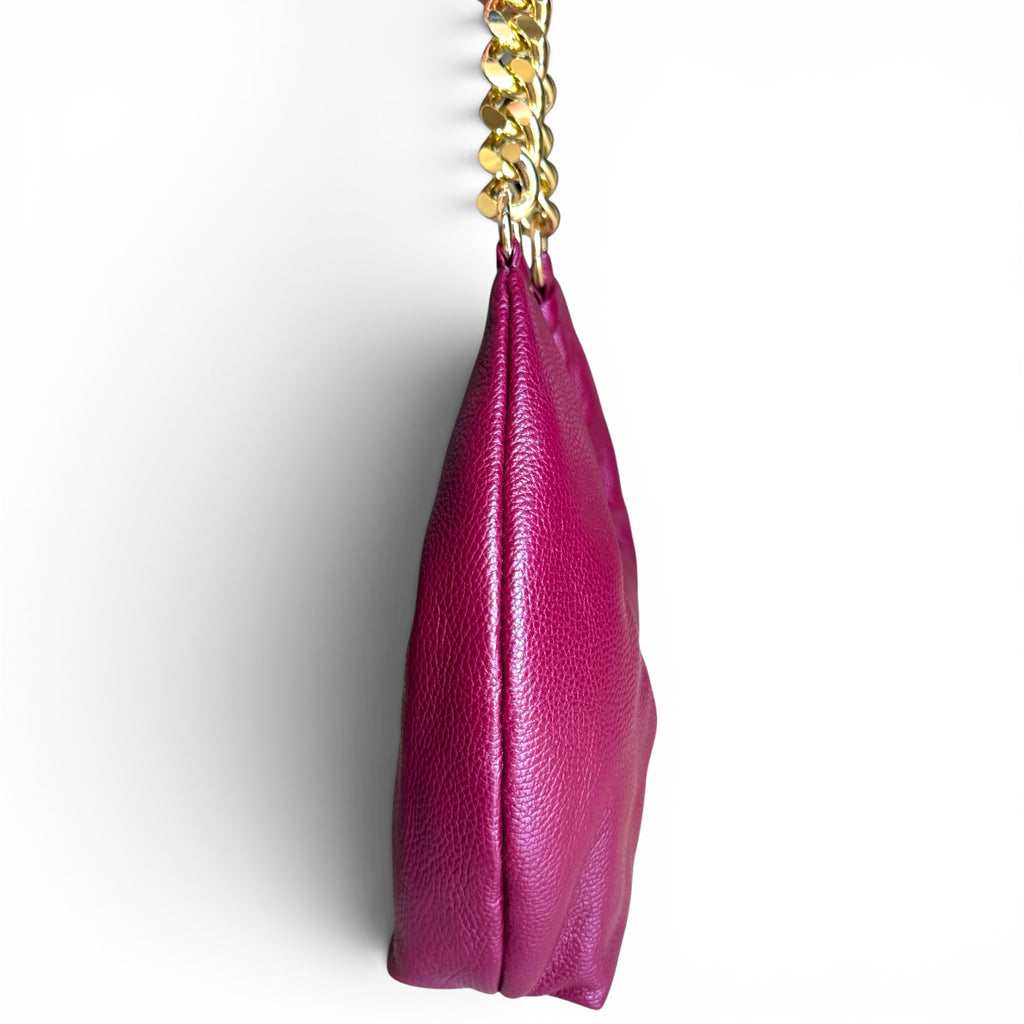 Luxury Italian Leather Hobo Bag with a versatile convertible design handcrafted in Italy from genuine leather.