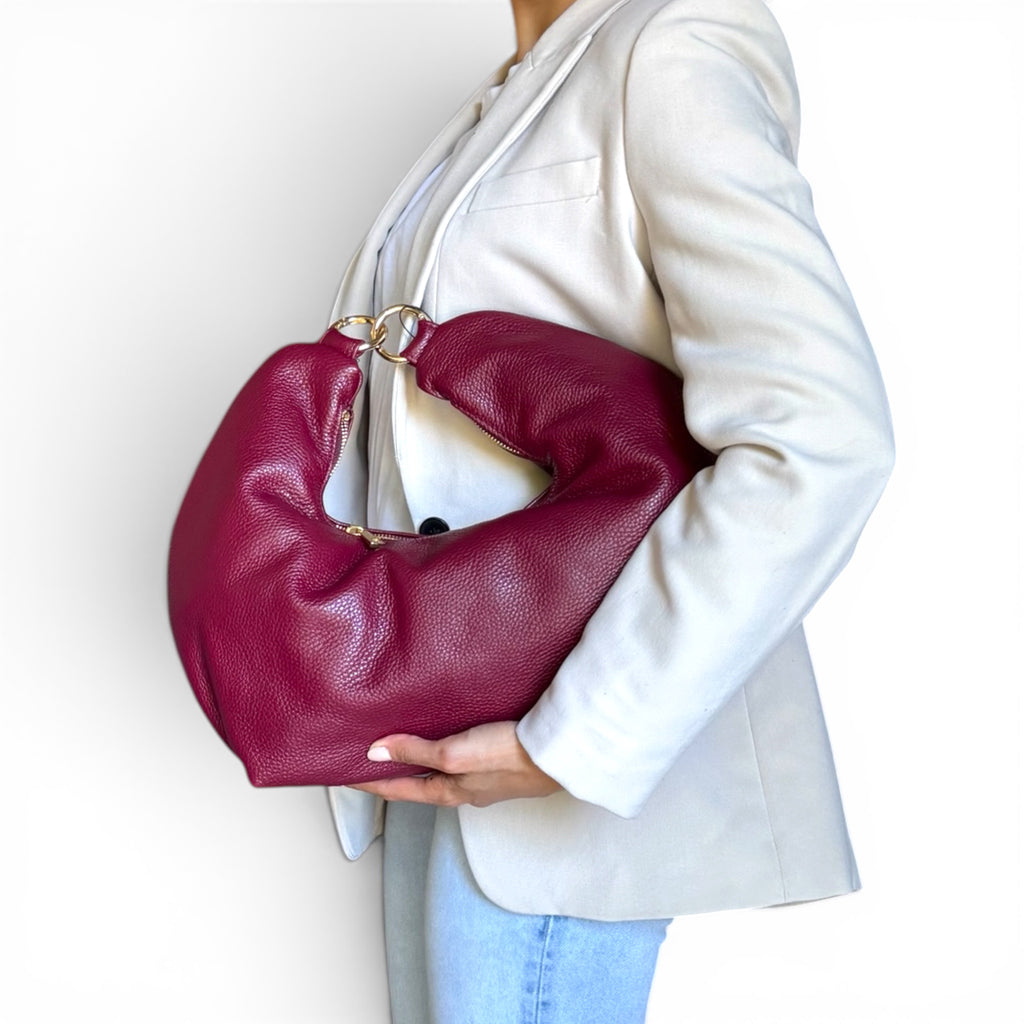 Convertible Italian Leather Hobo Bag handcrafted in Italy