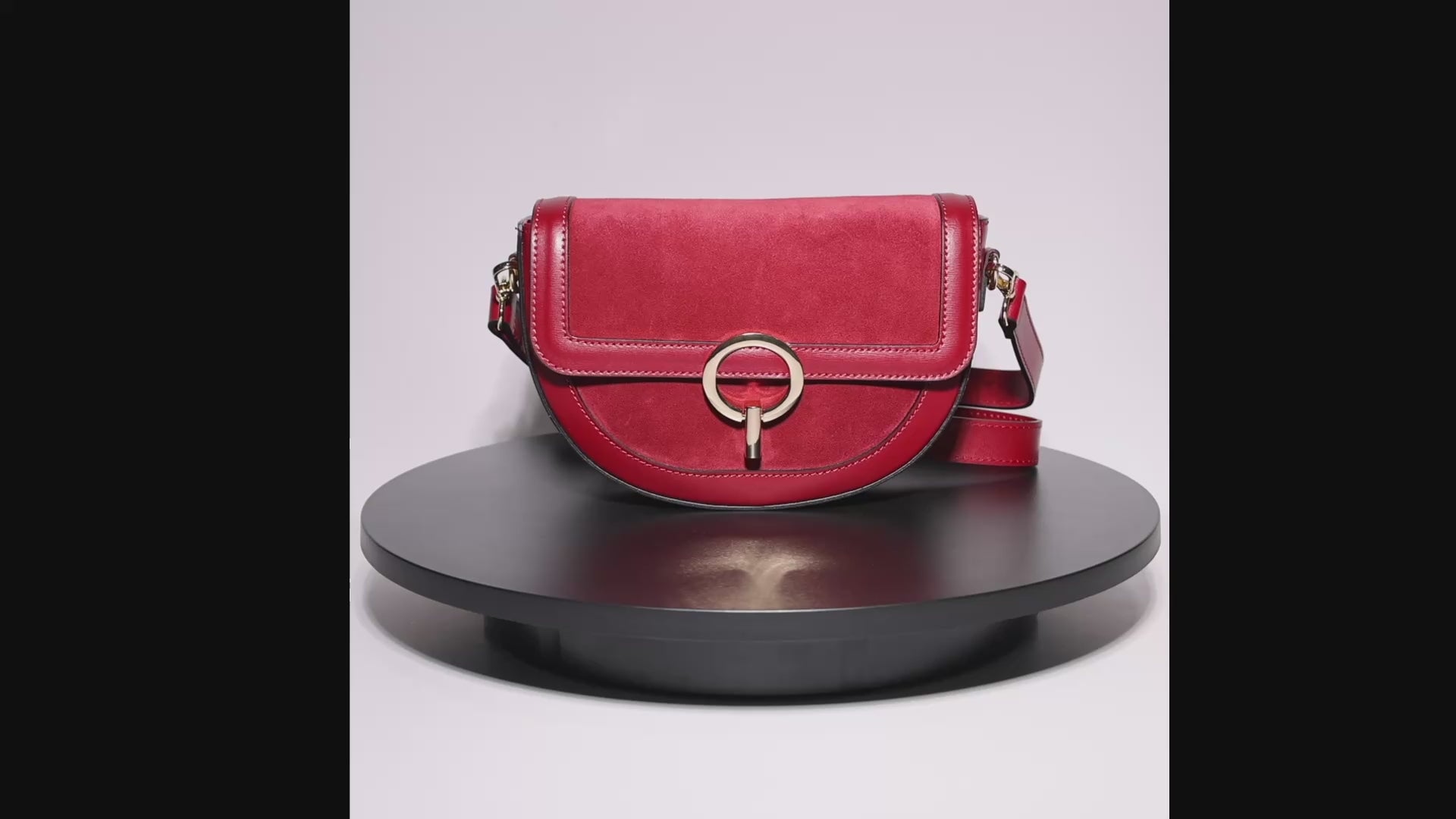Italian Suede & Leather Crossbody Bag – Structured Luxury Handbag Made in Italy