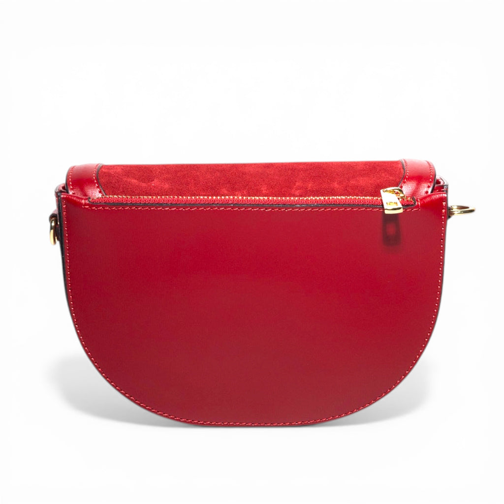 red suede luxury crossbody bag