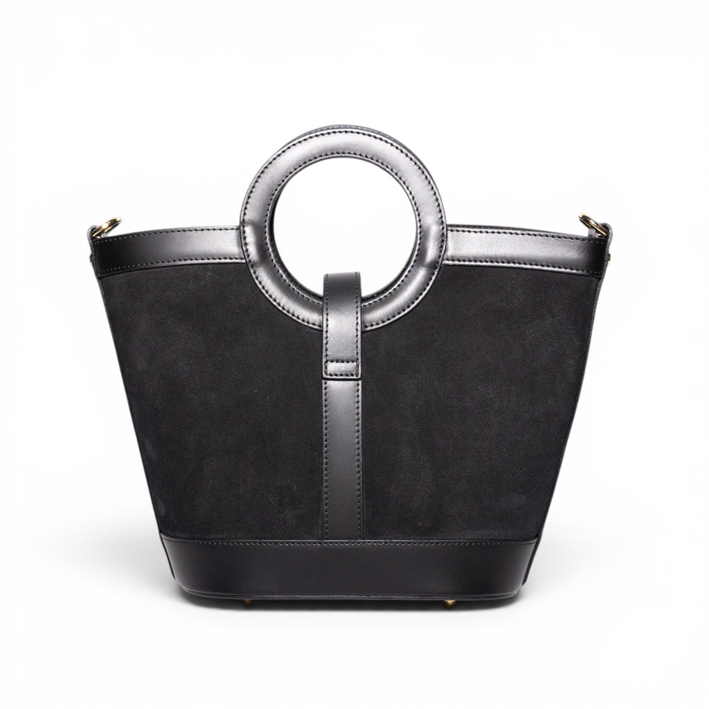 siena handmade Italian suede handbag back view