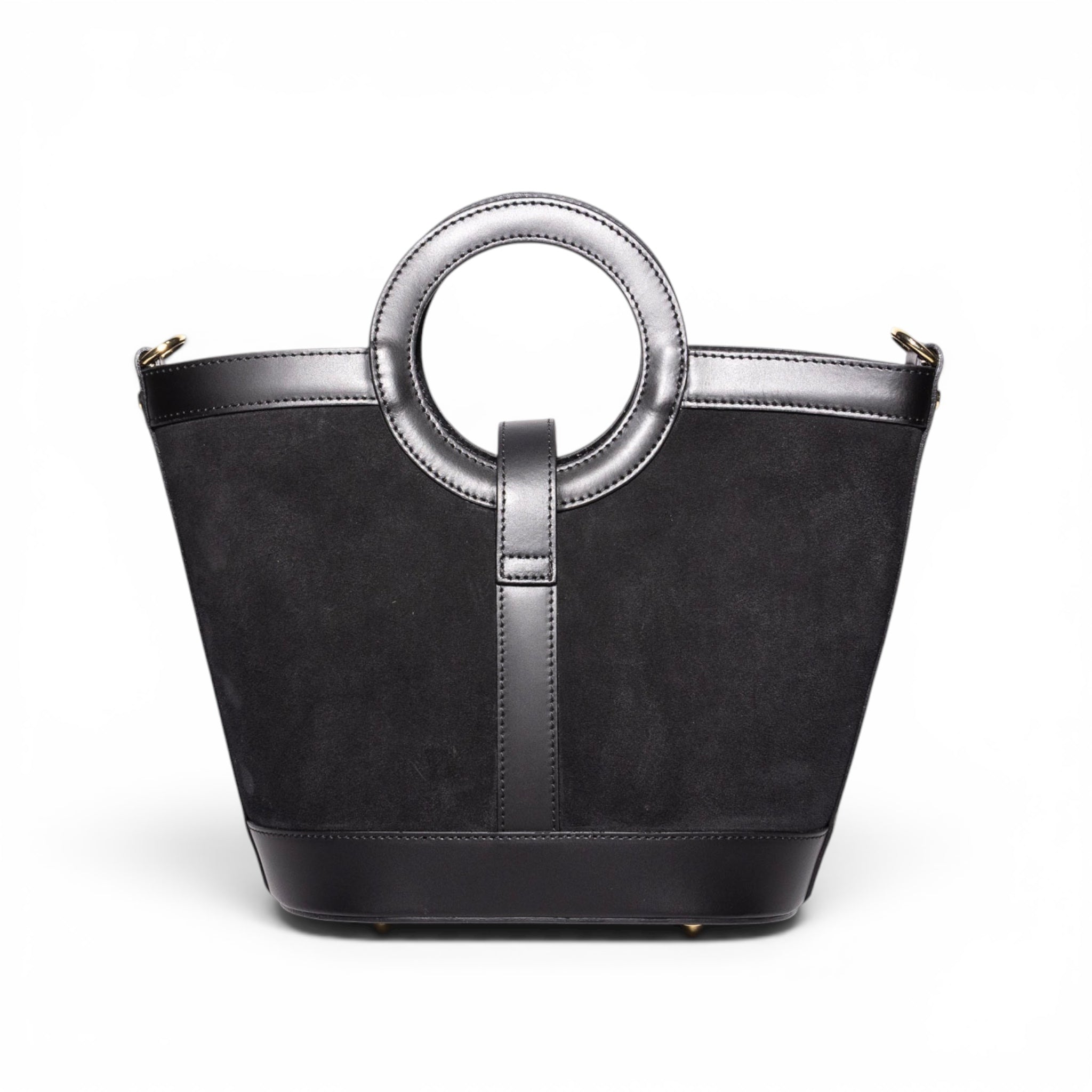siena handmade Italian suede handbag back view