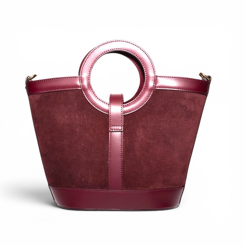 Siena handmade Italian suede handbag back view