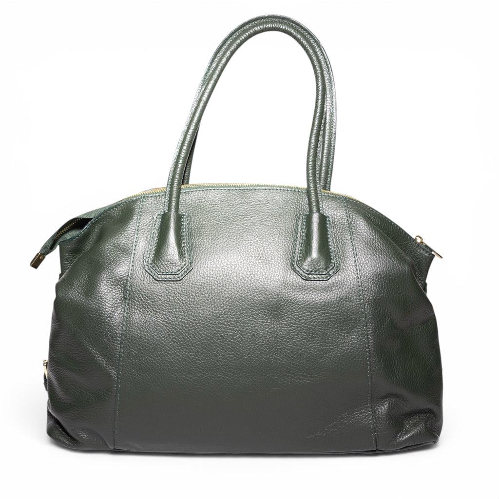 structured italian leather top handle bag 