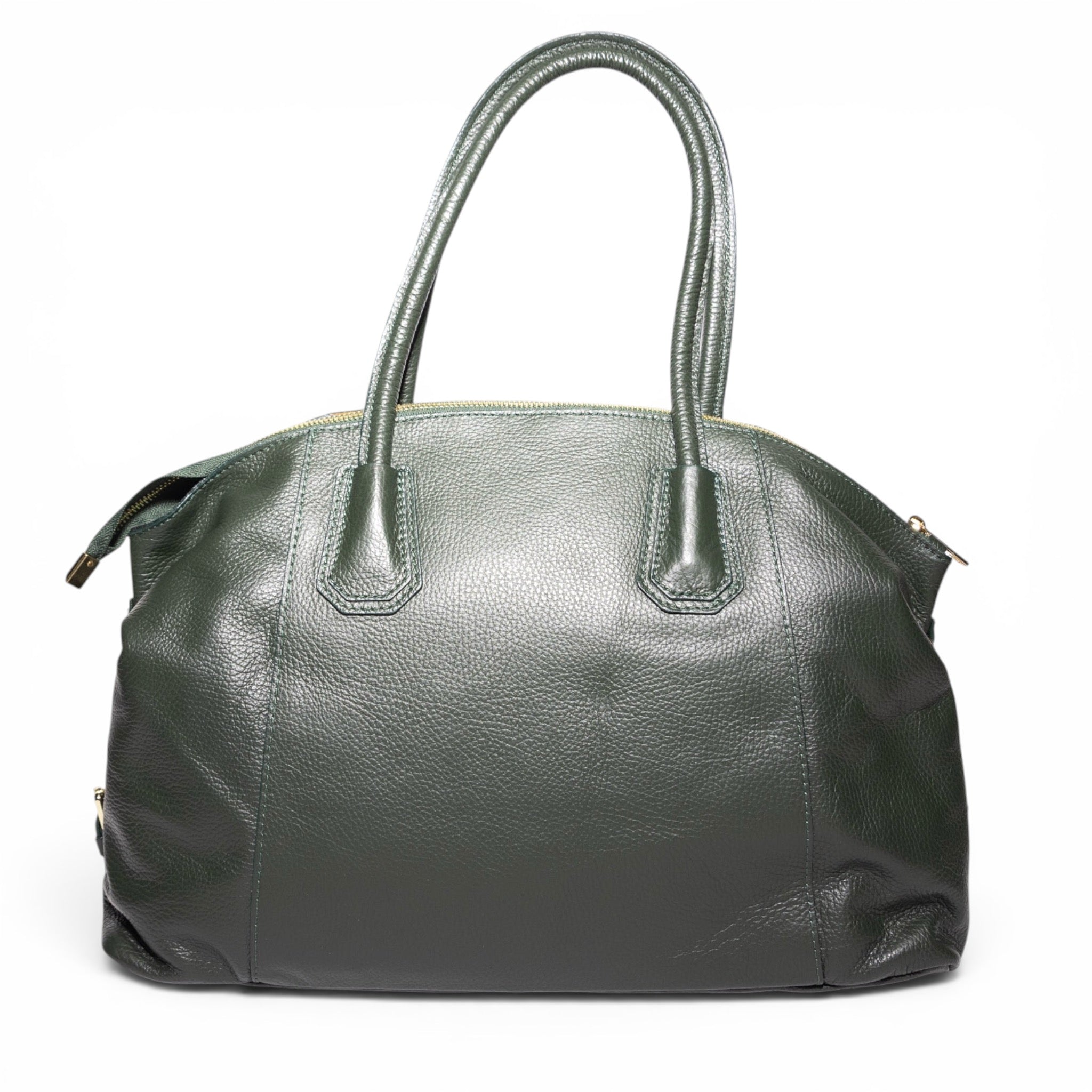 structured italian leather top handle bag 