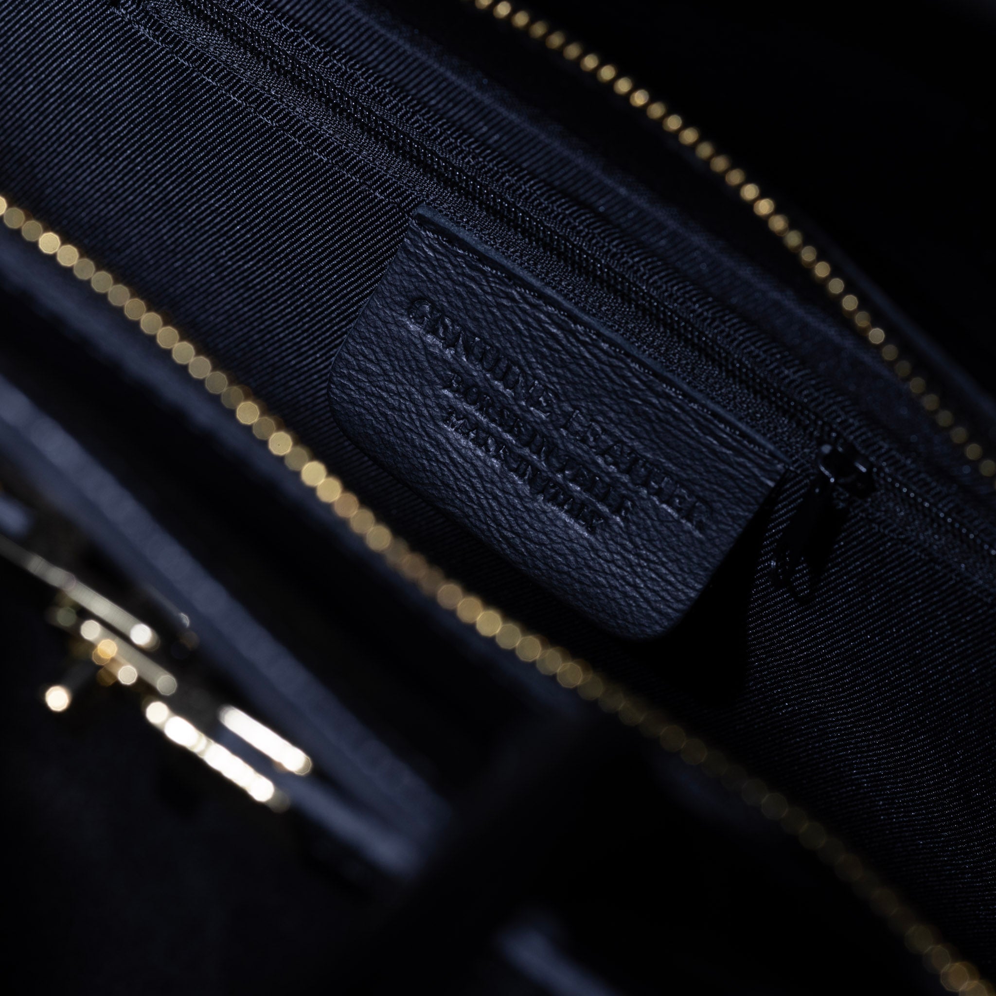 luxury suede handbag interior detail