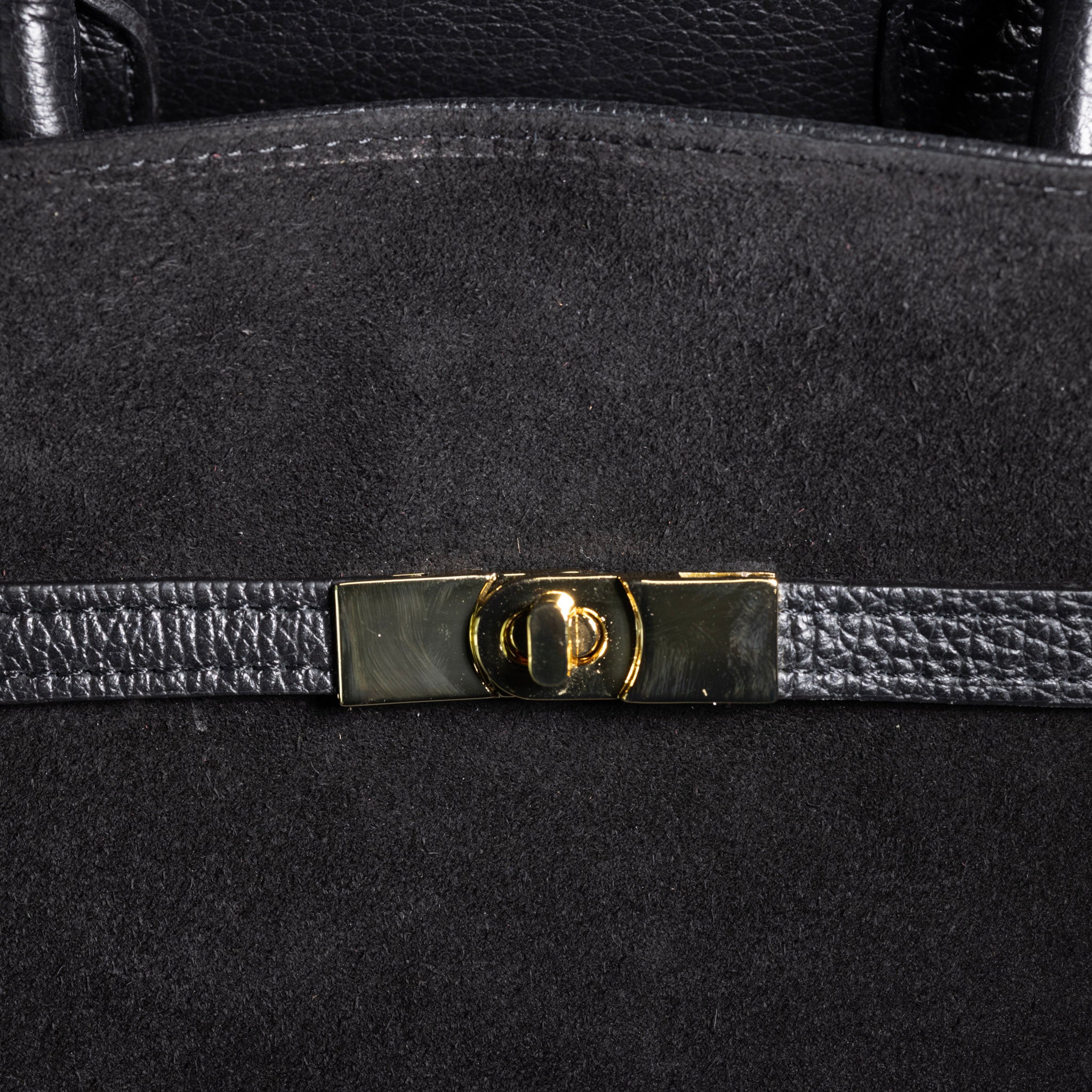 suede leather bag gold hardware detail