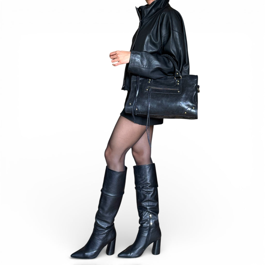 Vintage distressed leather texture and detailing